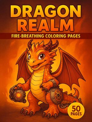 Dragon Realm – 50 Fire-Breathing Coloring Pages