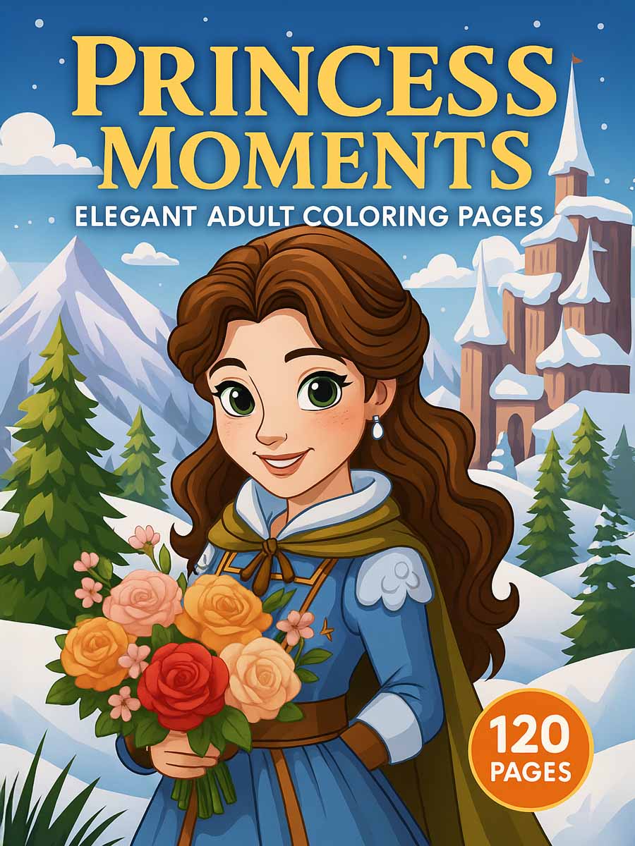 Princess Moments – 120 Elegant Adult Coloring Pages