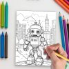 Mech World – 50 Fun Robot Coloring Pages - Image 4